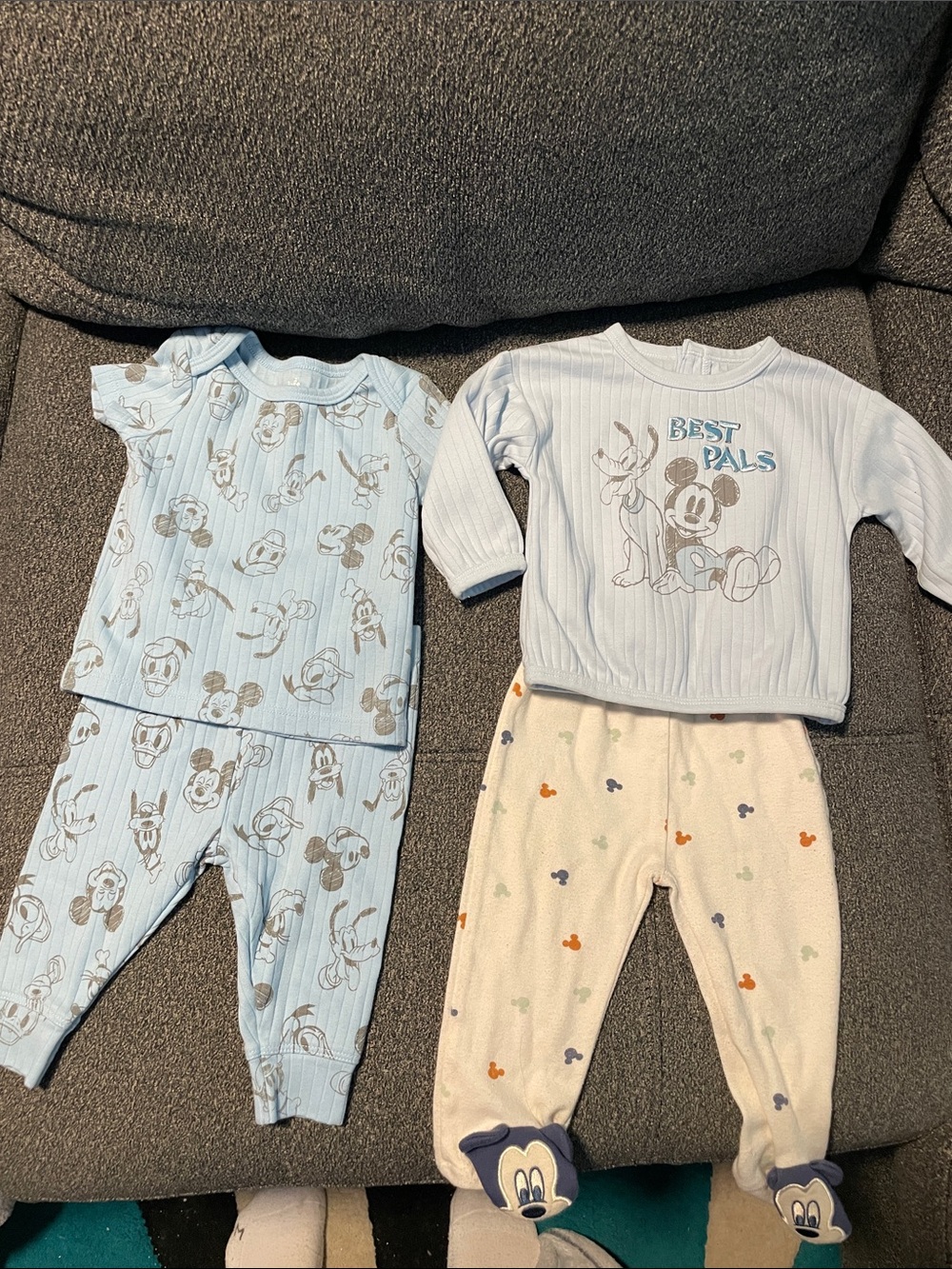 Disney Light Blue and Cream Mickey & Friends Pajama 2-Pack